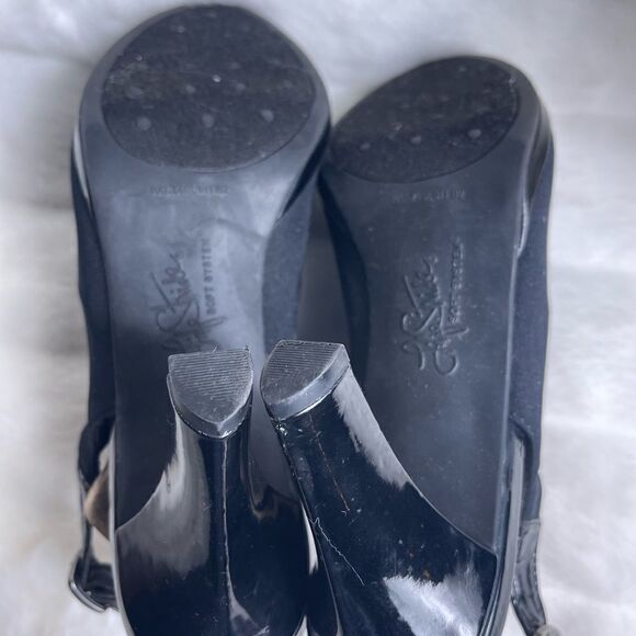 Life Stride black stretchy fabric heels peep toe back adjustable strap s… - Picture 9 of 10